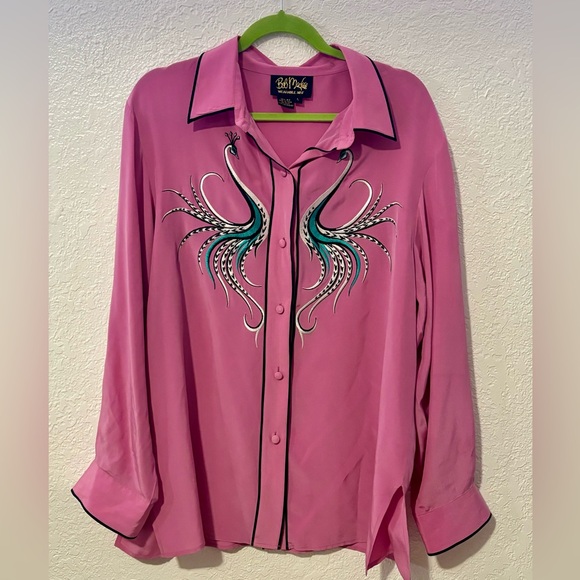 Vintage Pink Silk Shirt - Picture 2 of 4